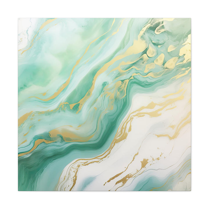 Marble Green Gold Swirl