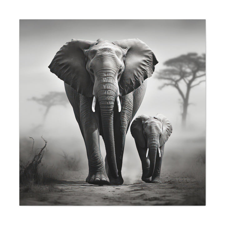 Dreamy Elephants Black & White