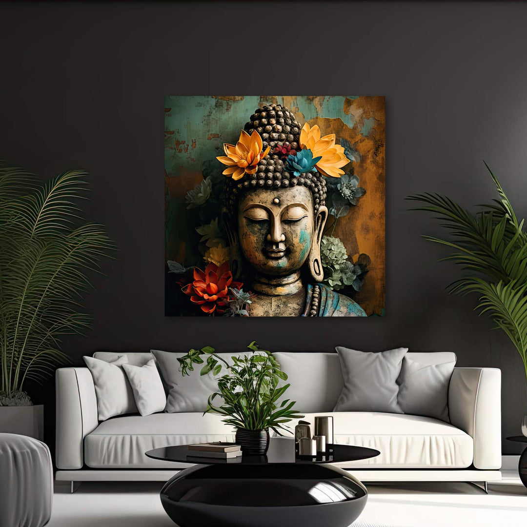 Rustic Floral Buddha